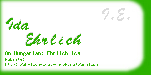 ida ehrlich business card